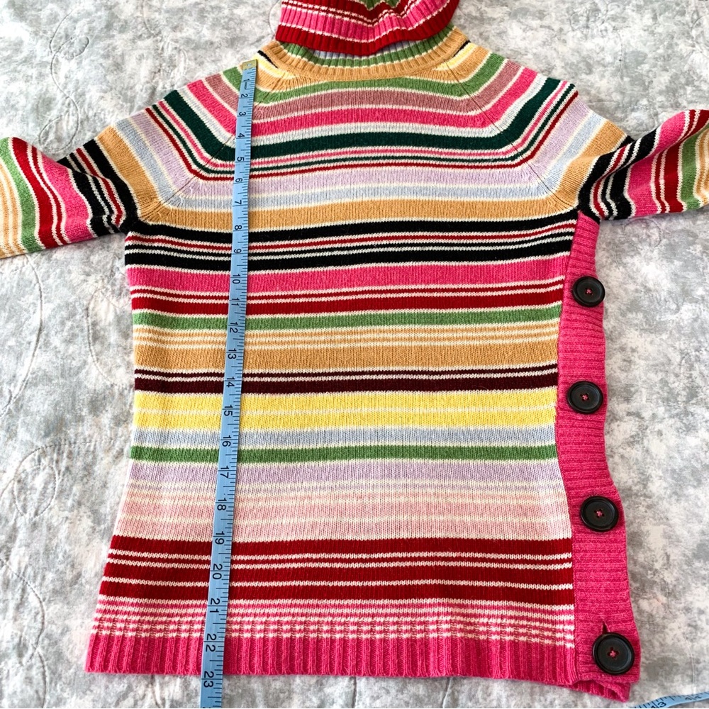 Y2K striped turtleneck sweater from The Limited multicolor with side buttons, M - Picture 7 of 8